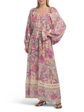 Spell Mojave Lily Gown Opal M Maxi Dress Luxuriously Soft Peasant Gypsy Hippie